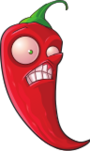 A red jalapeno that explodes into fire and burns a single row of zombies