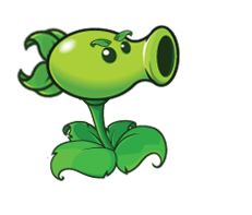 A Peashooter that shoots out two peas at zombies, a daytime only plant